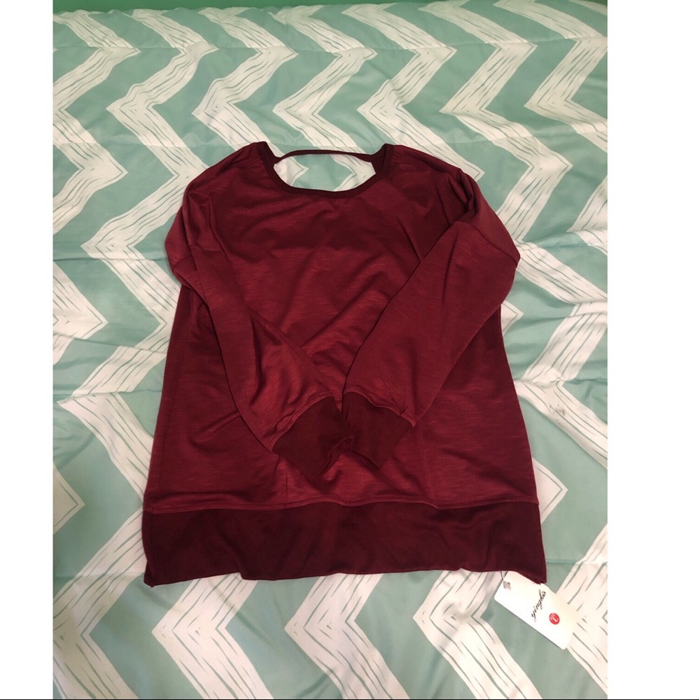 Brand new comfy sweater with open back